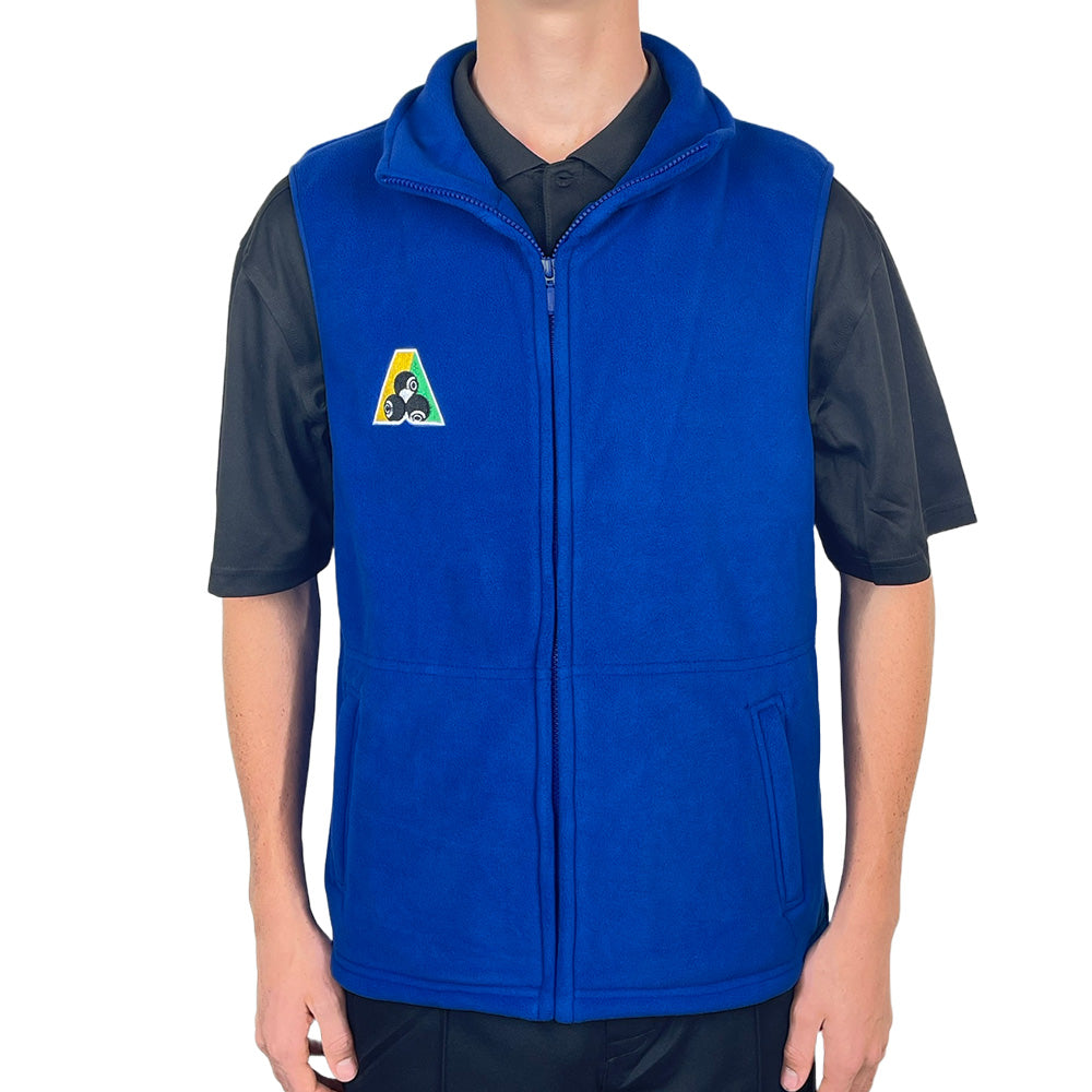 Bowlswear Australia Unisex Fleecy Vest BA Logo - Royal Blue