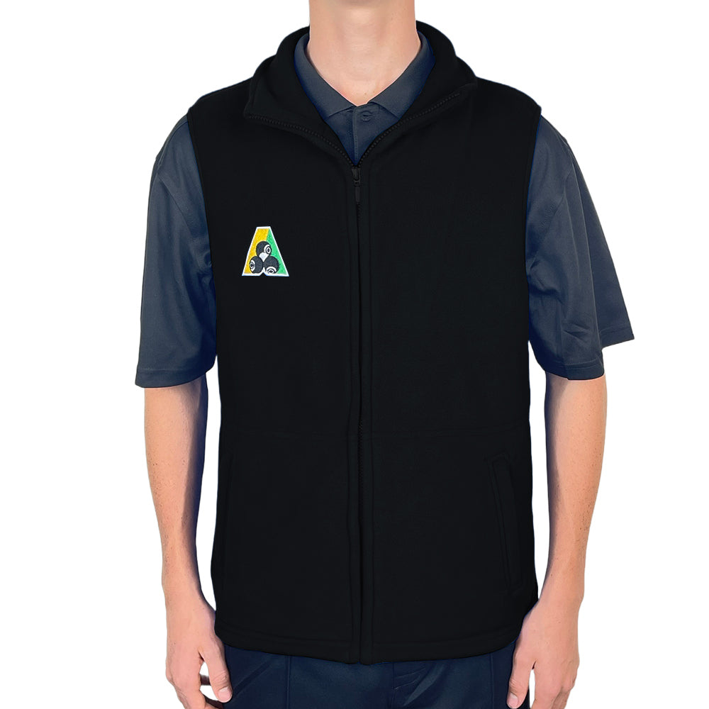 Bowlswear Australia Unisex Fleecy Vest BA Logo - Black