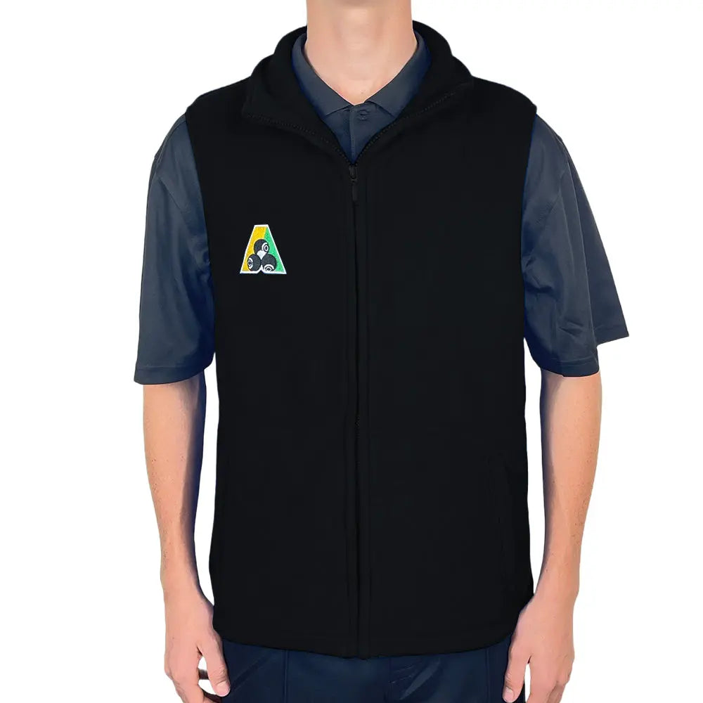 Bowlswear Australia Unisex Fleecy Vest BA Logo - Black - Bowls City