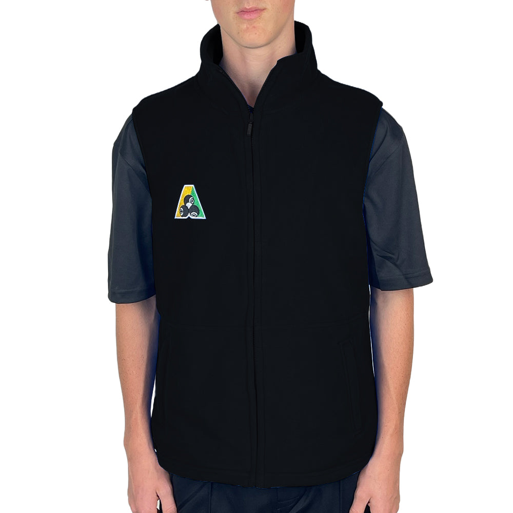 Bowlswear Australia Unisex Fleecy Vest BA Logo - Black