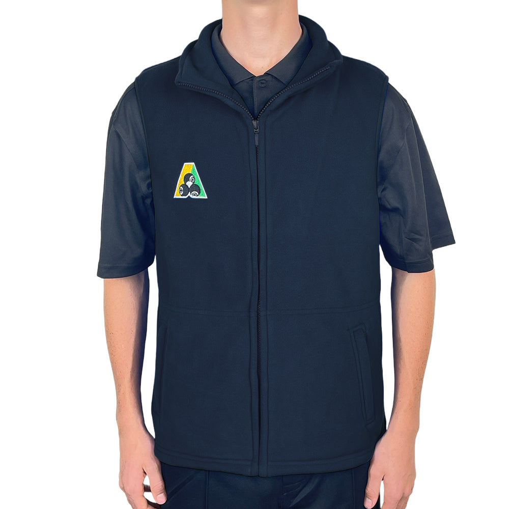 Bowlswear Australia Unisex Fleecy Vest BA Logo - Navy