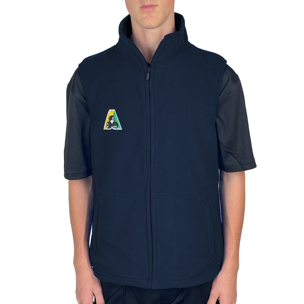 Bowlswear Australia Unisex Fleecy Vest BA Logo - Navy