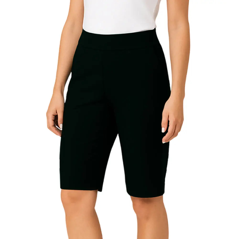 Holland Park Ladies Amber Stretch Short BA Logo - Black - Bowls City