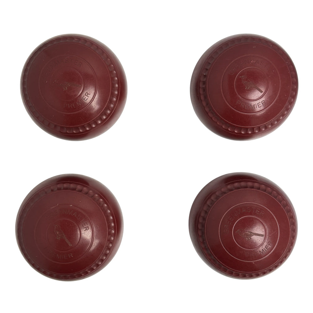 Greenmaster (Pre-Owned) Premier Lawn Bowls Size 1 Heavy Gripped - Maroon -C42610