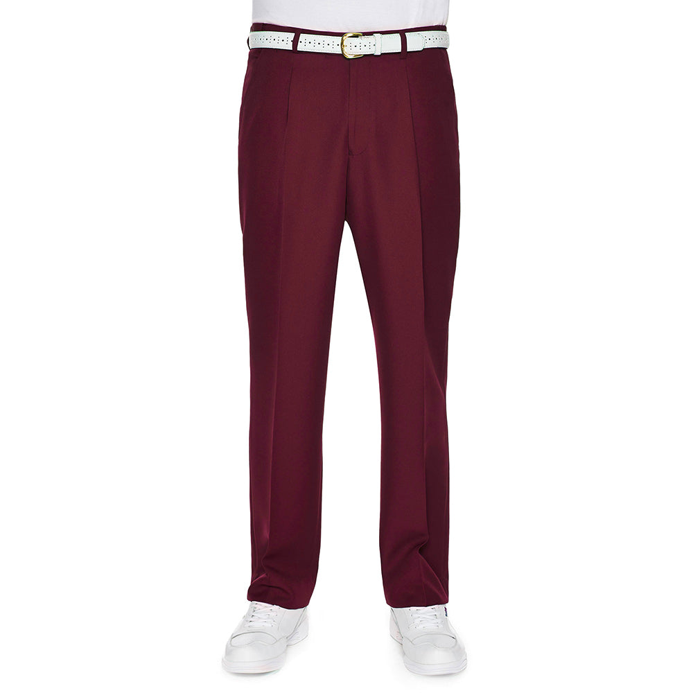City Club Mens Tailored Lawn Bowls Pants- Maroon