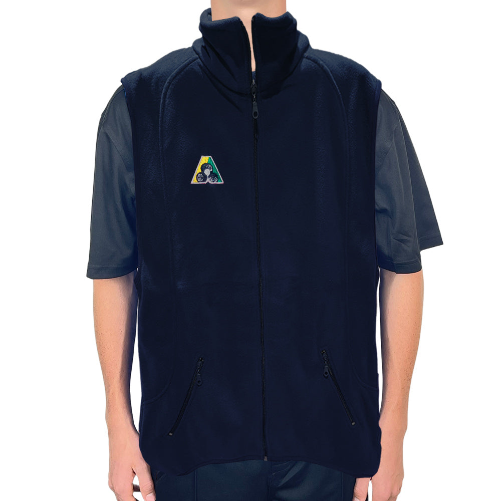 Domino Unisex Microfleece Vest BA Logo - Navy