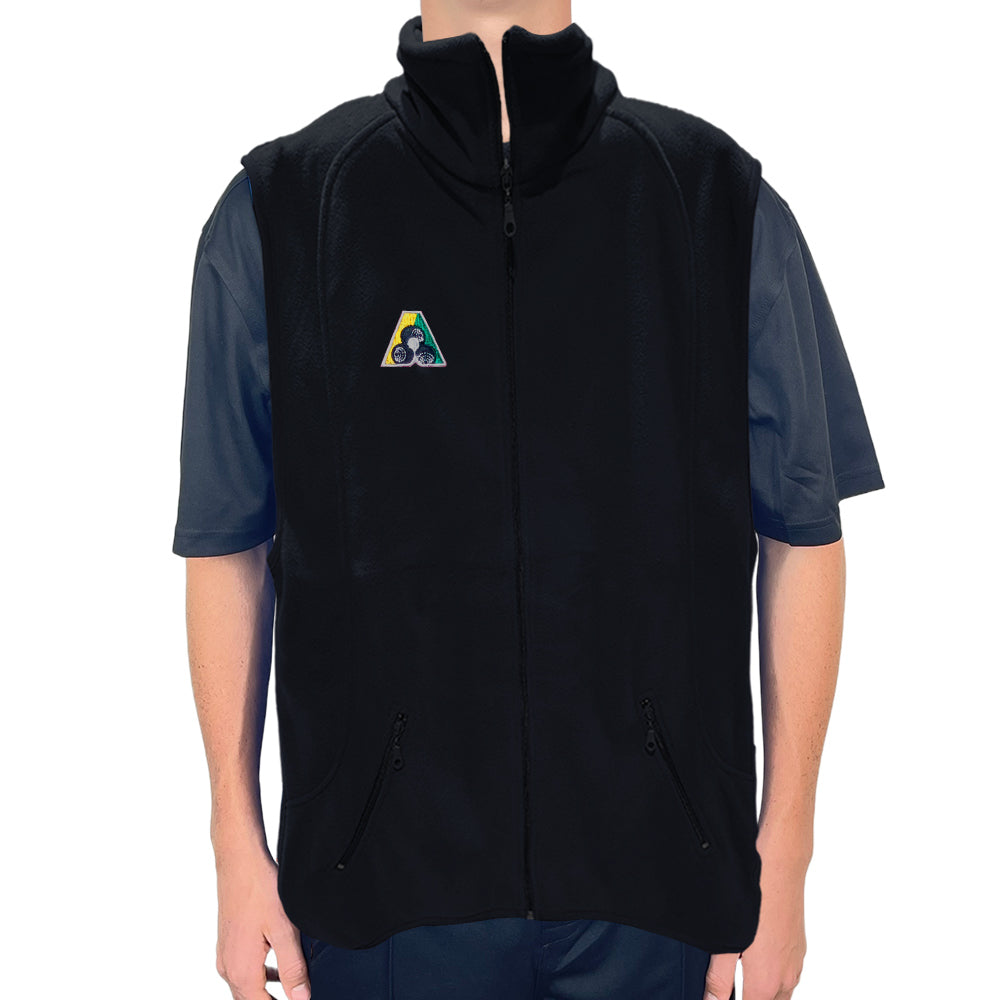 Domino Mens Fleece Vest BA Logo -Black