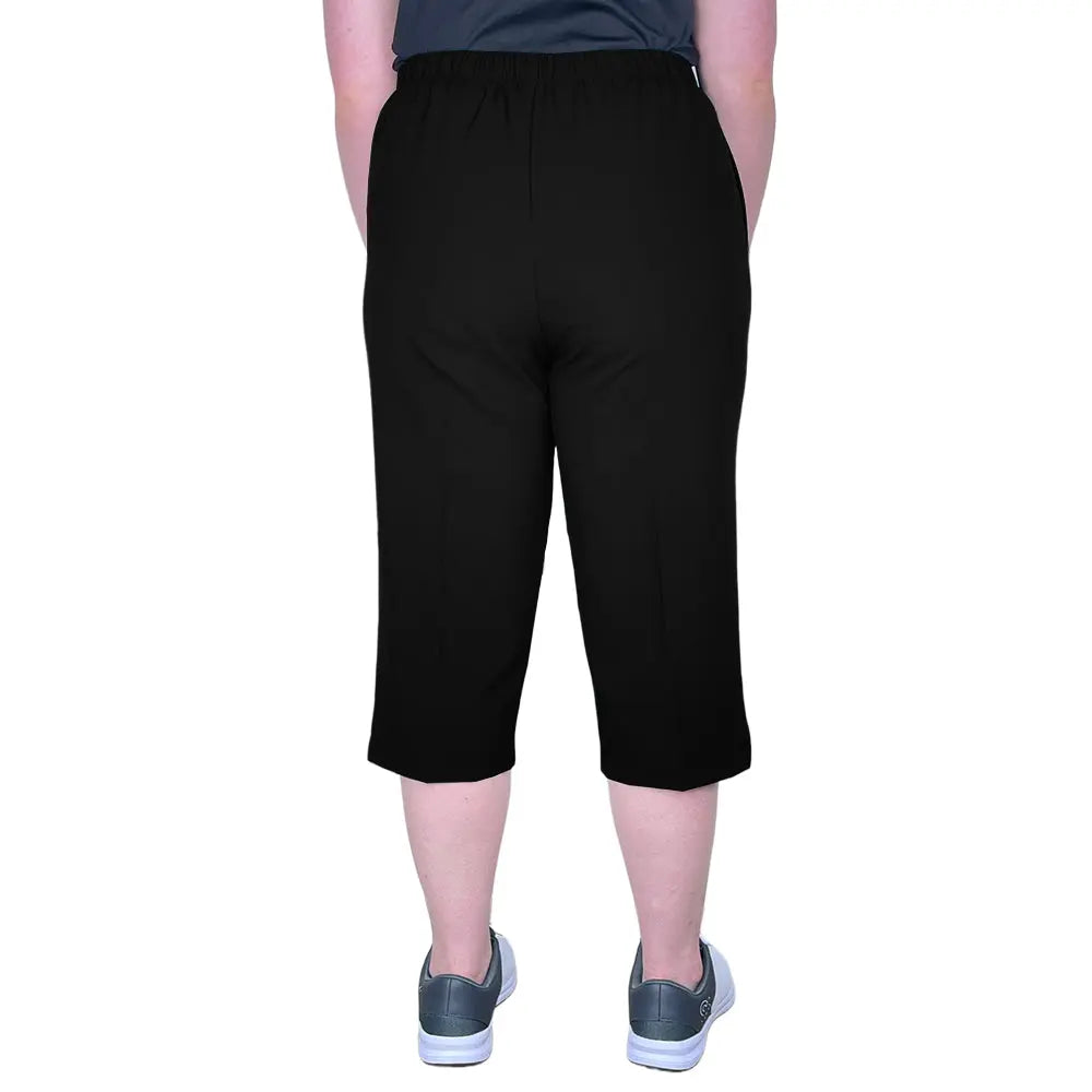 Domino Womens Lawn Bowls Pedal Pusher BA Logo - Black - Bowls City