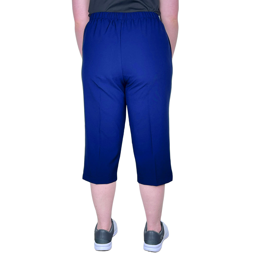 Domino Womens Lawn Bowls Pedal Pusher BA Logo - Royal Blue