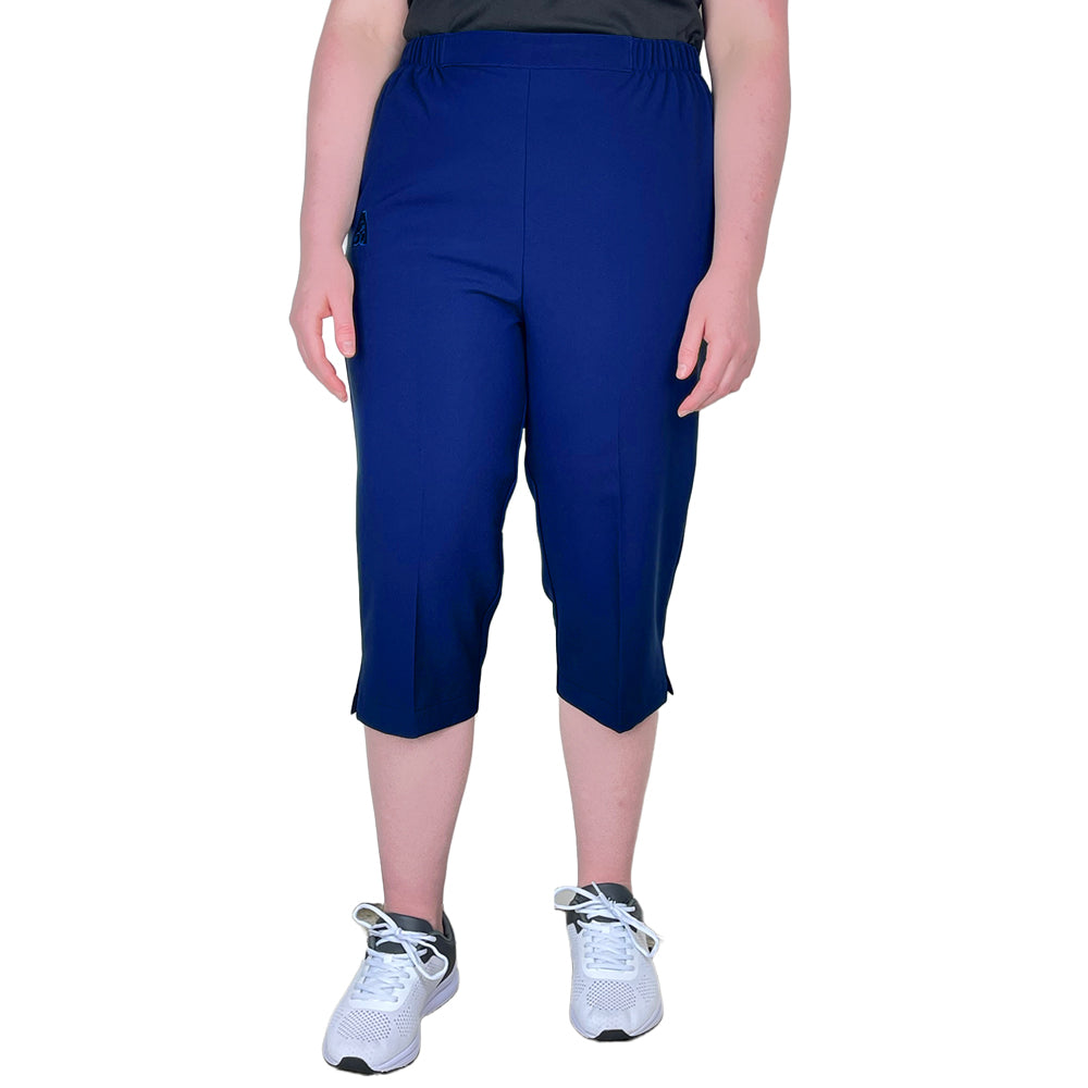 Domino Womens Lawn Bowls Pedal Pusher BA Logo - Royal Blue