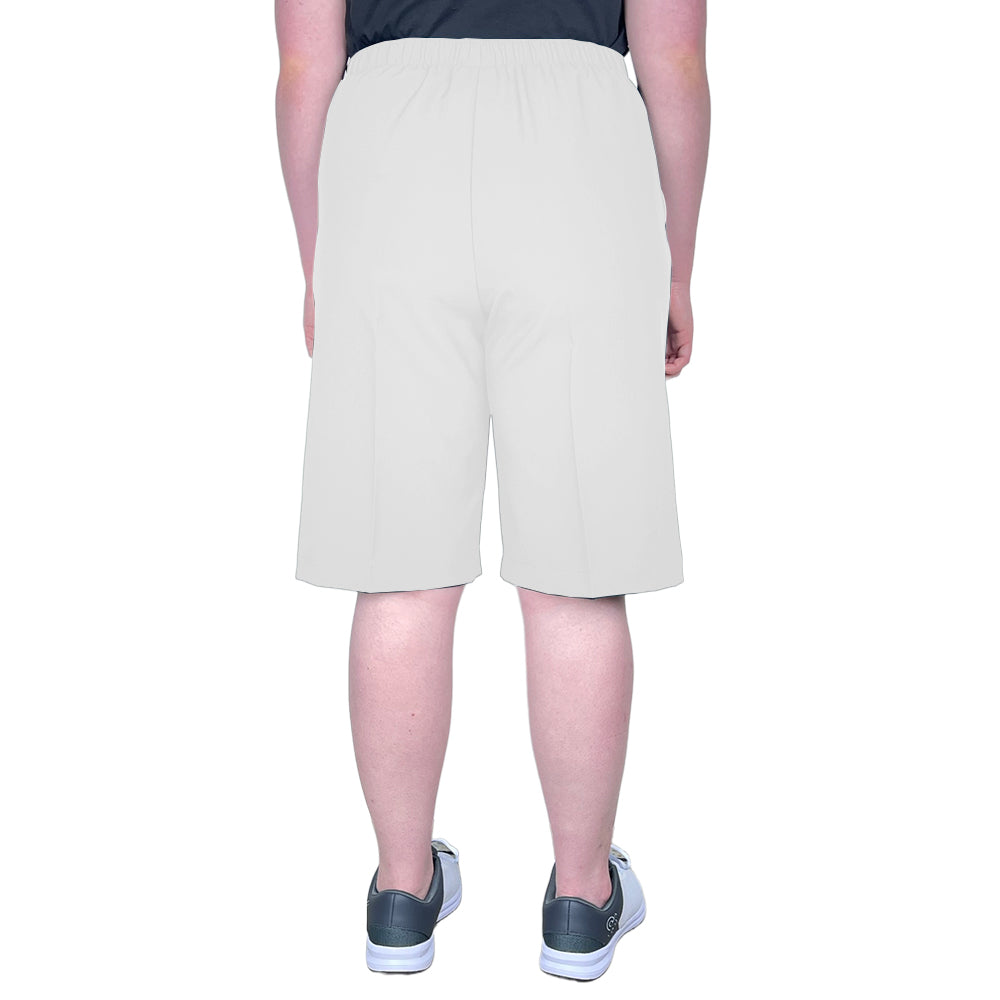 Domino Womens Lawn Bowls Shorts BA Logo - White