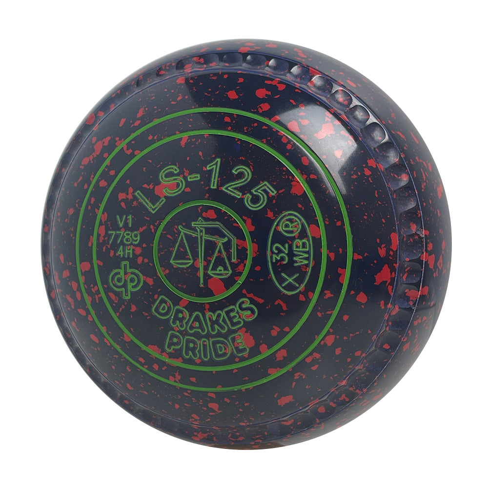 Drakes Pride LS-125 Lawn Bowls Size 4 Heavy Gripped -Dark Blue/Red