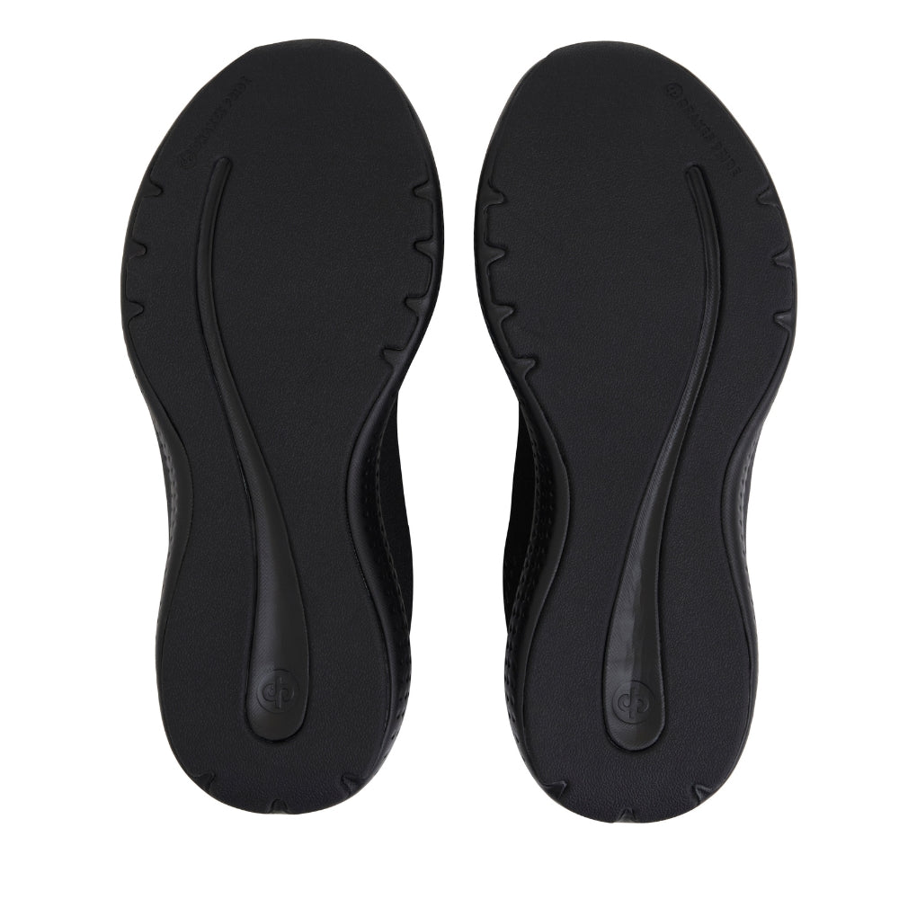 Drakes Pride Men’s Renegade 4E Wide Lawn Bowls Shoe in All Black – Sole View