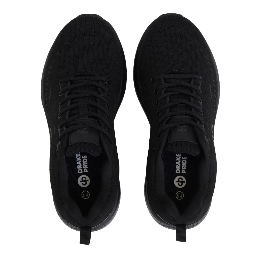 Drakes Pride Men’s Renegade 4E Wide Lawn Bowls Shoe in All Black – Top View