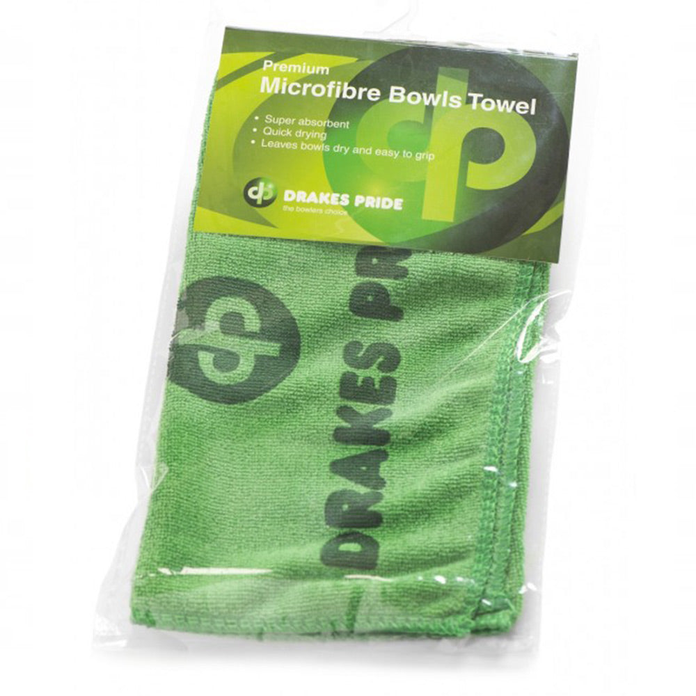 Drakes Pride Microfibre Towel - Green | Bowls City Gold Coast
