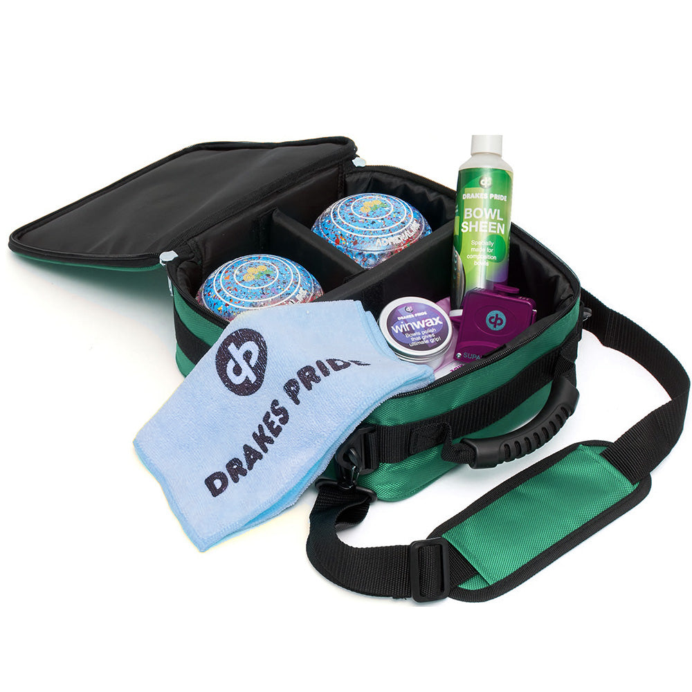 Drakes Pride Quattro '25 Lawn Bowls Carry Bag Green