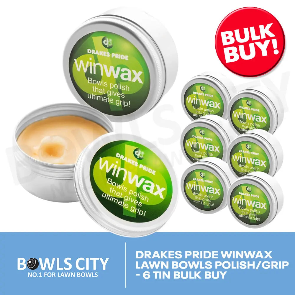 Drakes Pride Winwax Lawn Bowls Polish/Grip - 6 Tin Bulk Buy - Bowls City