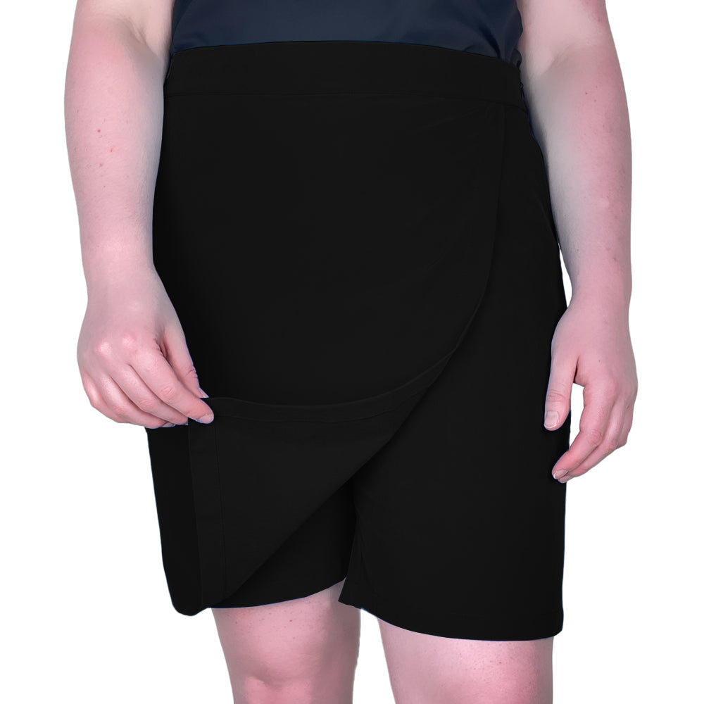 Drakes Pride Womens Kelsey Stretch Wrap Short/Skort - Black