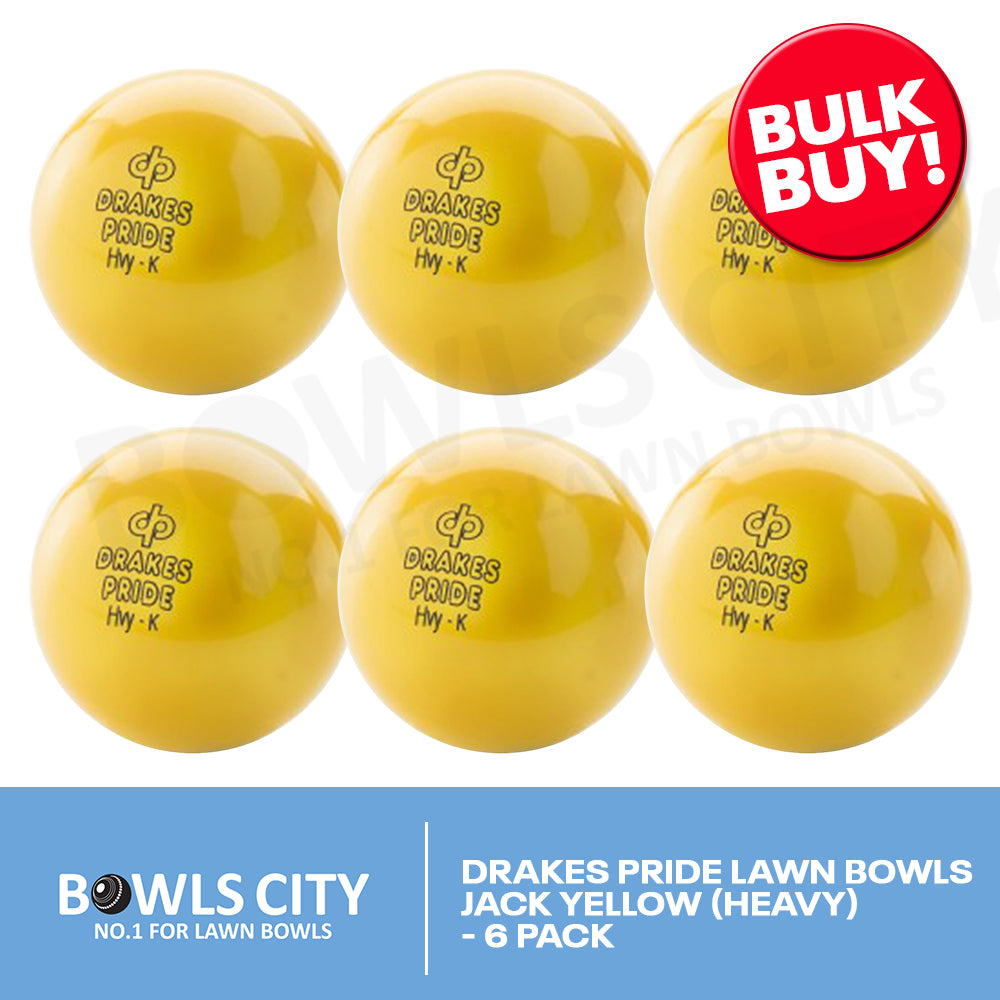 Drakes Pride Lawn Bowls Jack - Yellow (HEAVY) 6 Pack