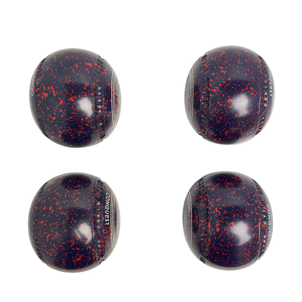 Drakes Pride (Pre-Owned) Conquest Lawn Bowls 4 Heavy Gripped Navy/Red Speckle T3-3443
