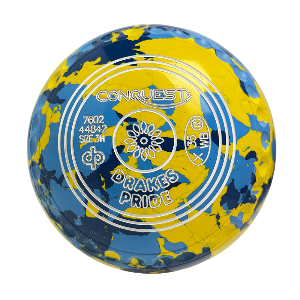 Drakes Pride Conquest Lawn Bowls Size 3 Heavy Gripped - Camo Daybreak - 7602-44842