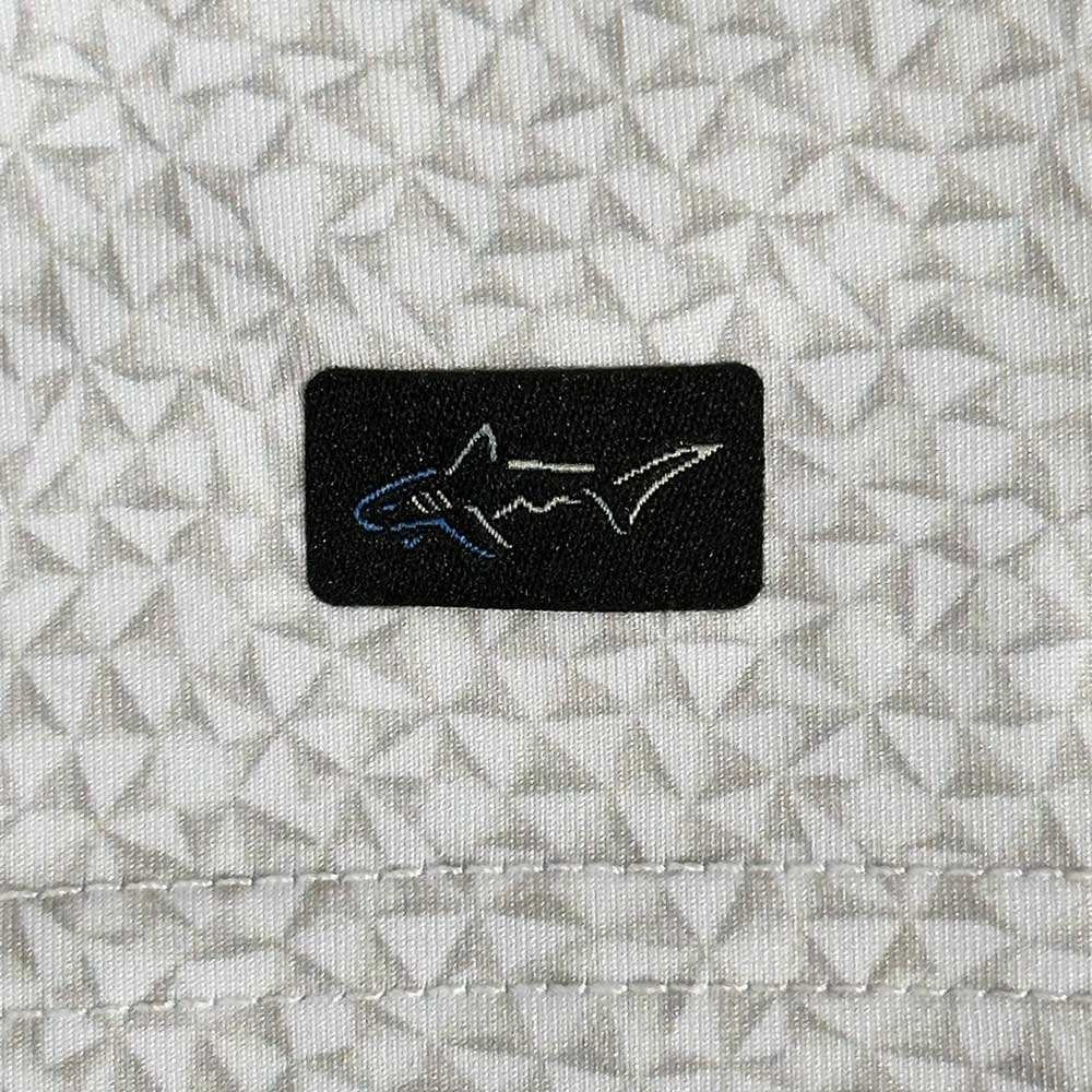 Greg Norman Mens Abstract Shark Tooth Stretch Polo - Grey