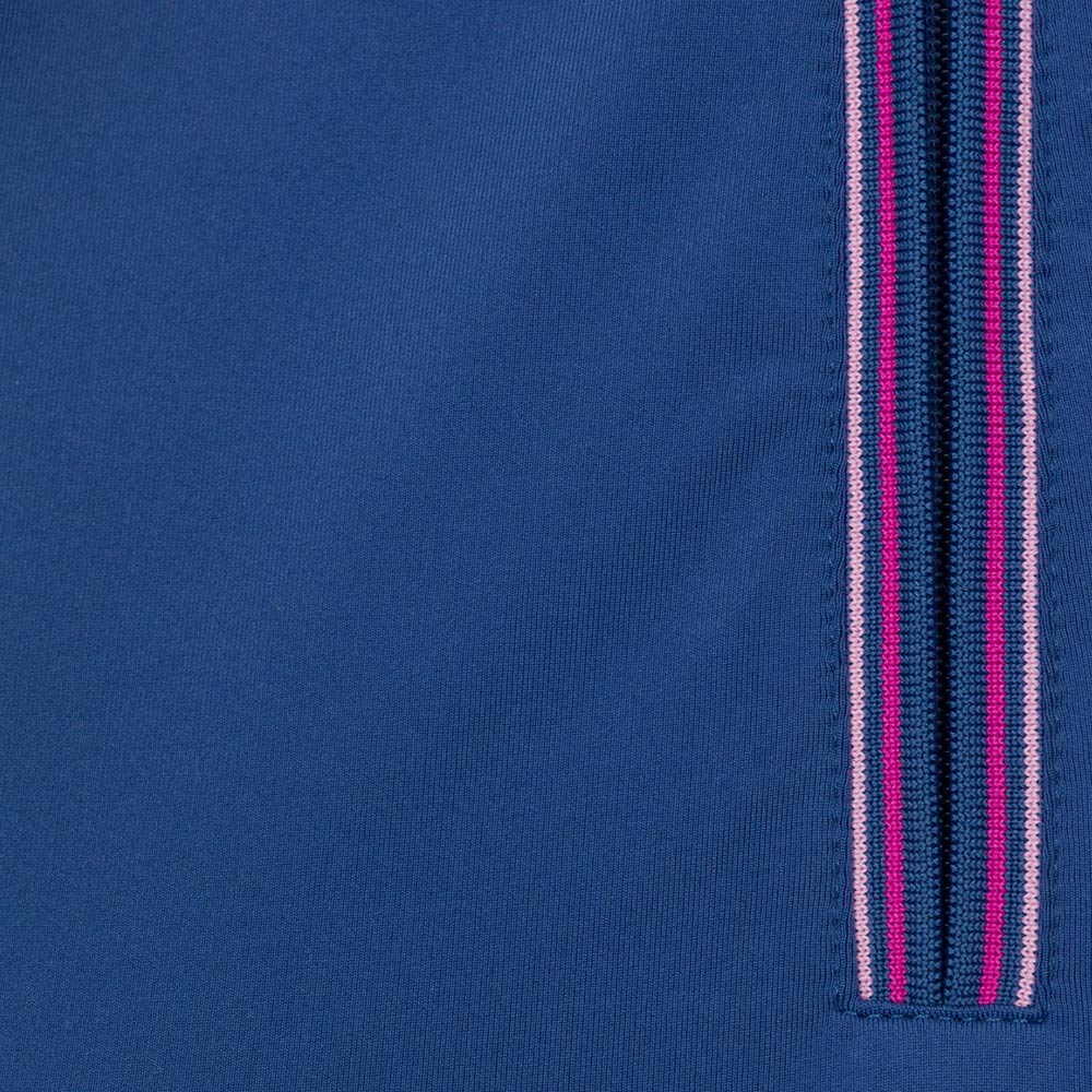Greg Norman Ladies Drive Tipped  Sleeveless Zip Polo - Navy Horizon