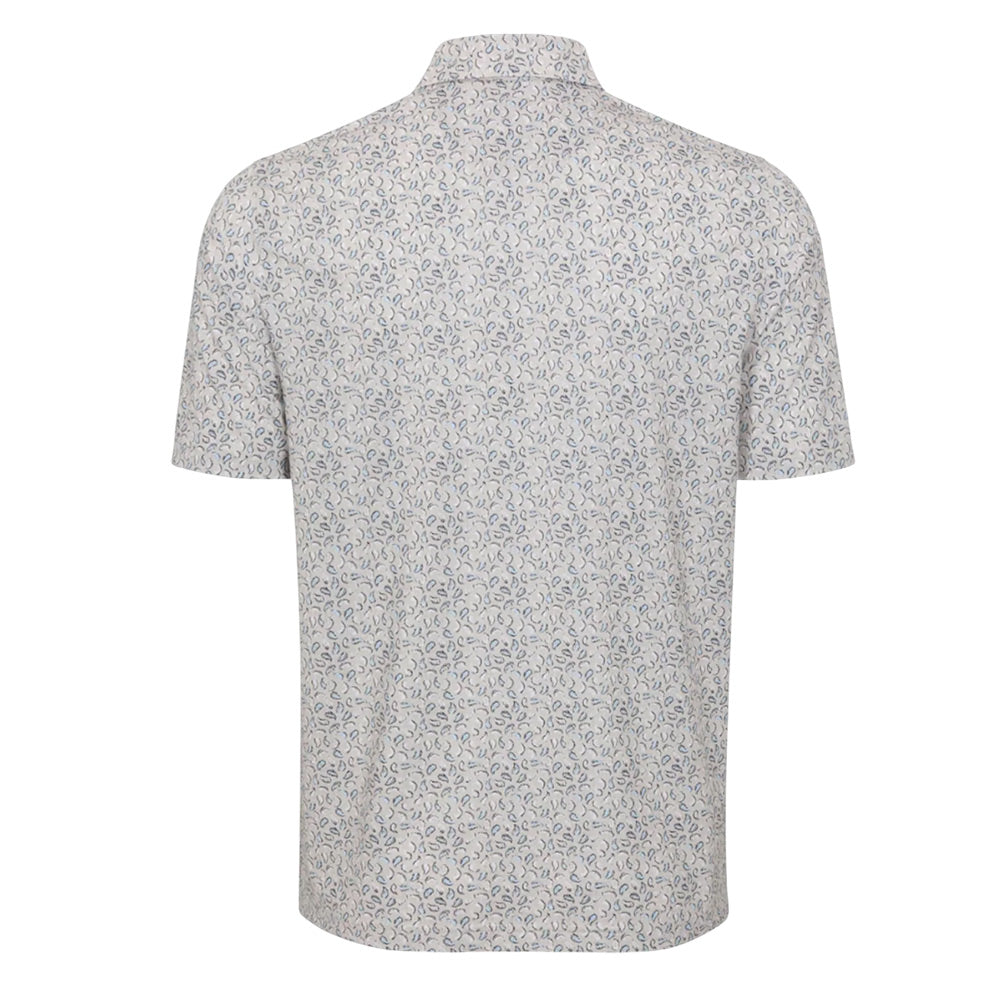 Greg Norman Mens Salty Shells Short Sleeve Polo - Biscotti
