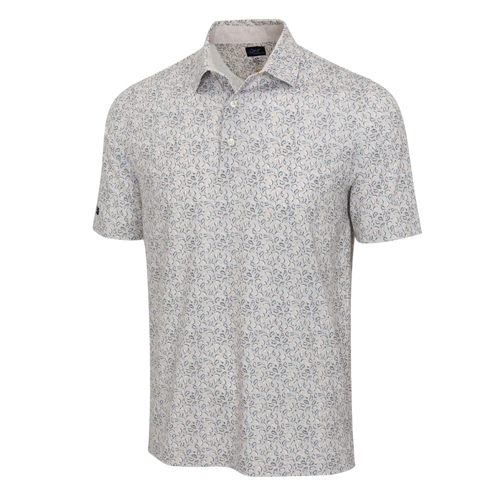 Greg Norman Mens Salty Shells Short Sleeve Polo - Biscotti