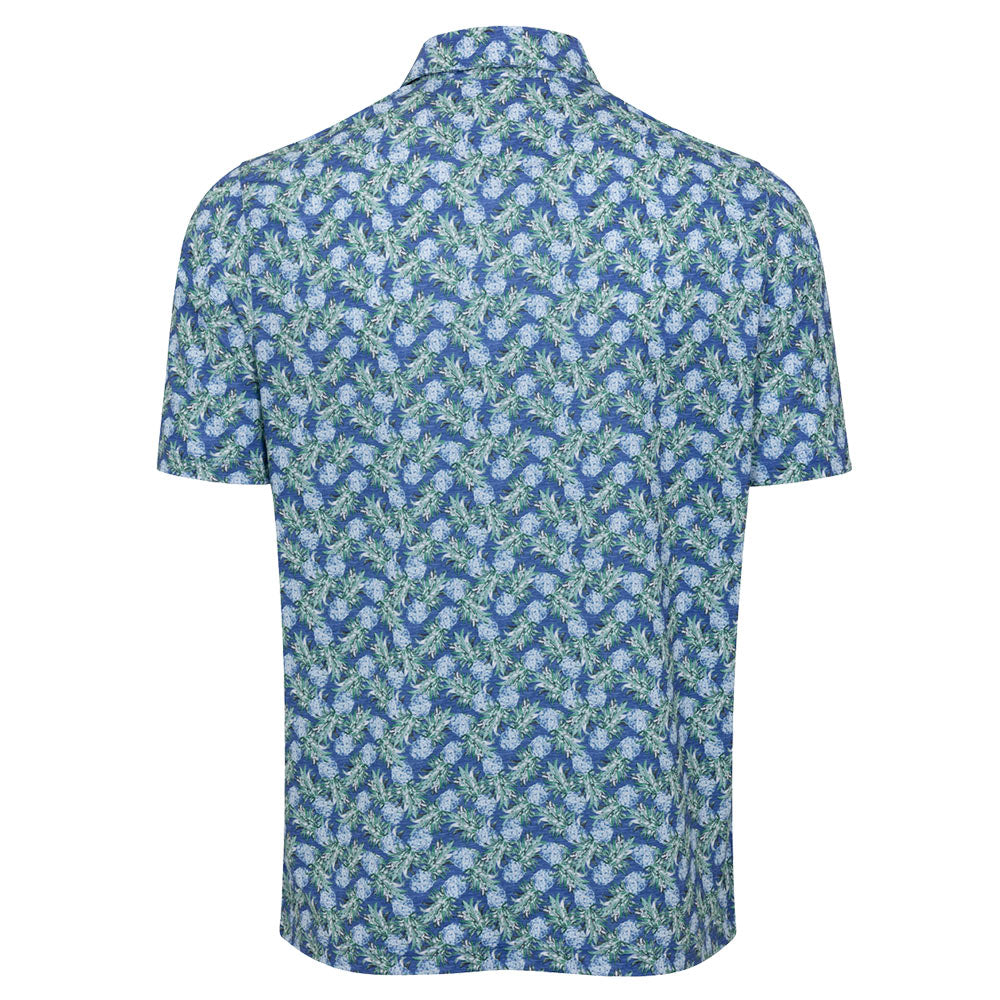 Greg Norman Mens Tropical Pina Short Sleeve Polo - Deep Blue