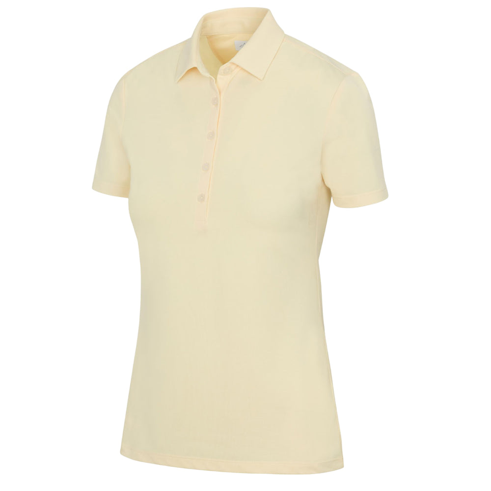 Greg Norman Womens Freedom Micro Pique Short Sleeve Polo - Lemon Palm *