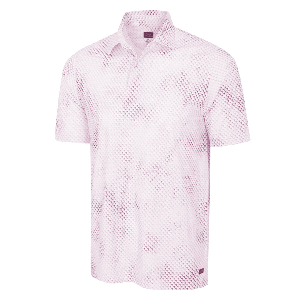 Greg Norman Mens Digital Fin Ultra Stretch Polo - White/Pink
