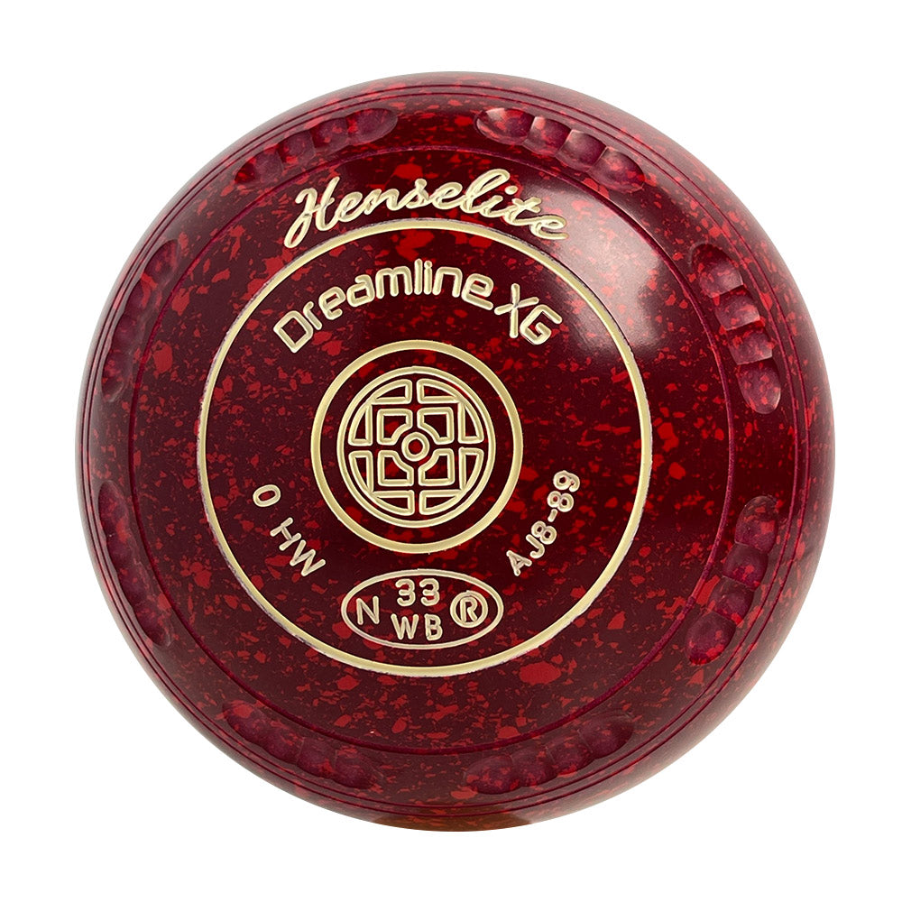 Henselite Dreamline XG Lawn Bowls Size 0 Heavy Gripped - Ruby Rich AJ8-89