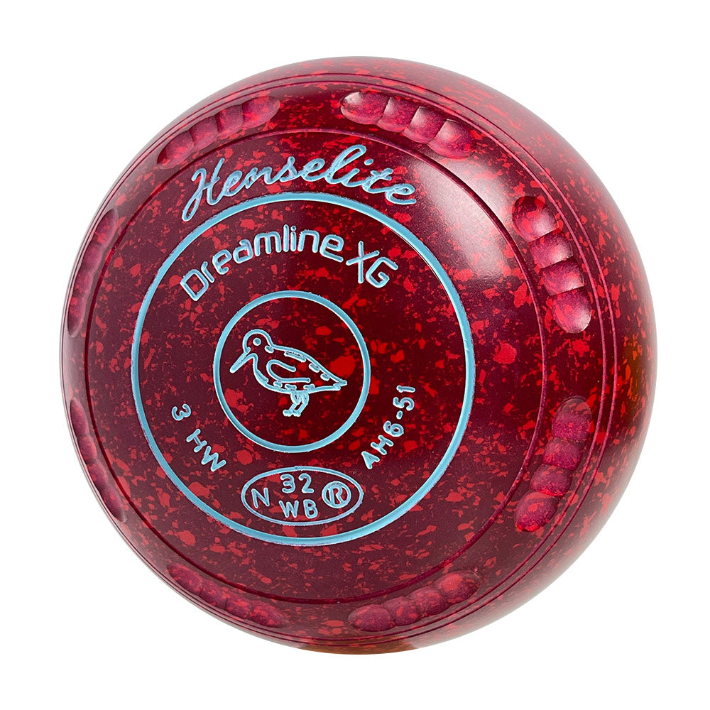 Henselite Dreamline XG Lawn Bowls Size 3 Heavy Gripped - Ruby Rich AH6-51