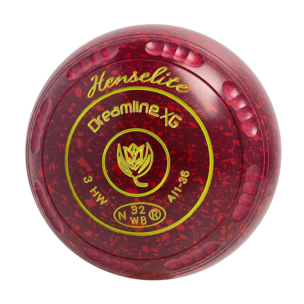 Henselite Dreamline XG Lawn Bowls Size 3 Heavy Gripped - Ruby Rich AI1-36