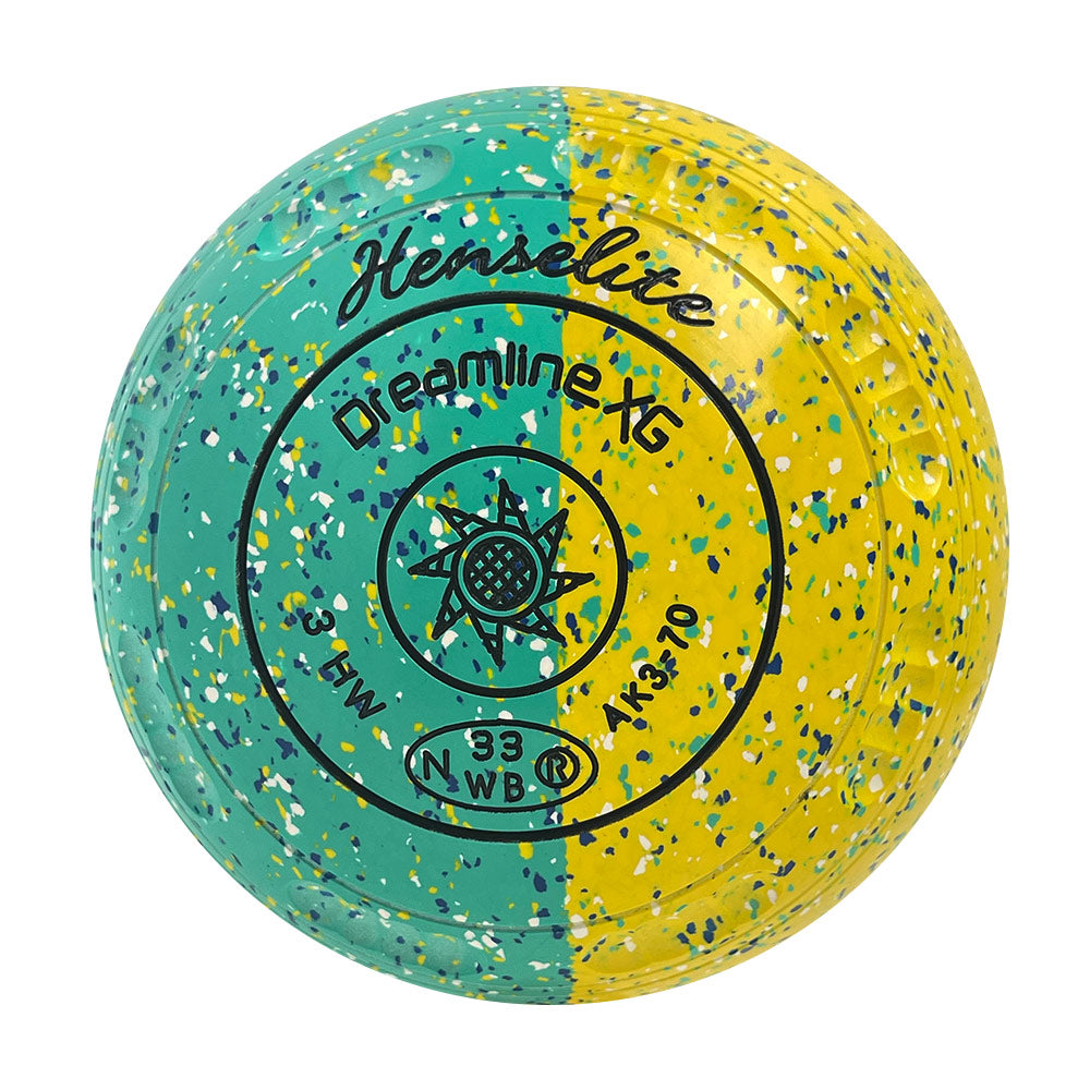 Henselite Dreamline XG Lawn Bowls Size 3 Heavy Gripped - Iconic Duo AK3-70