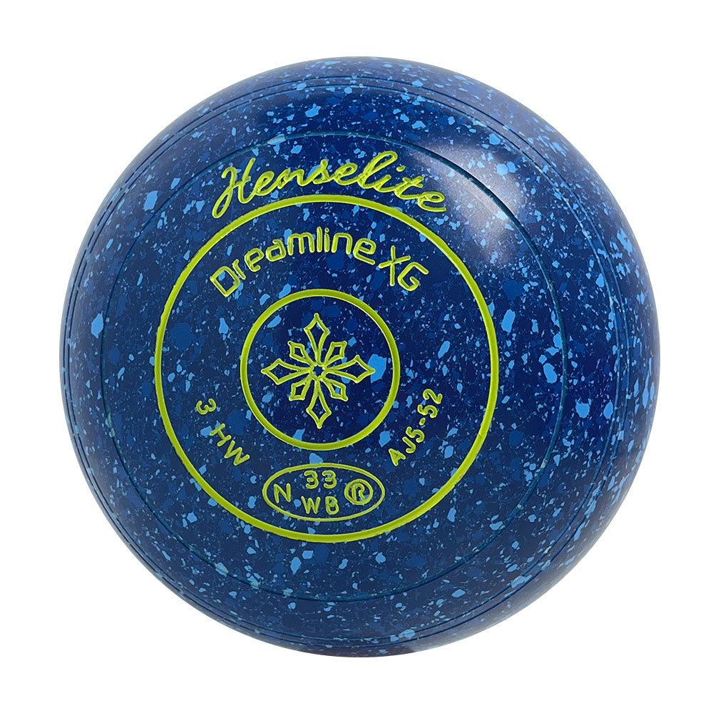 Henselite Dreamline XG Lawn Bowls Size 3 Heavy Non-Gripped - Denim AJ5-52