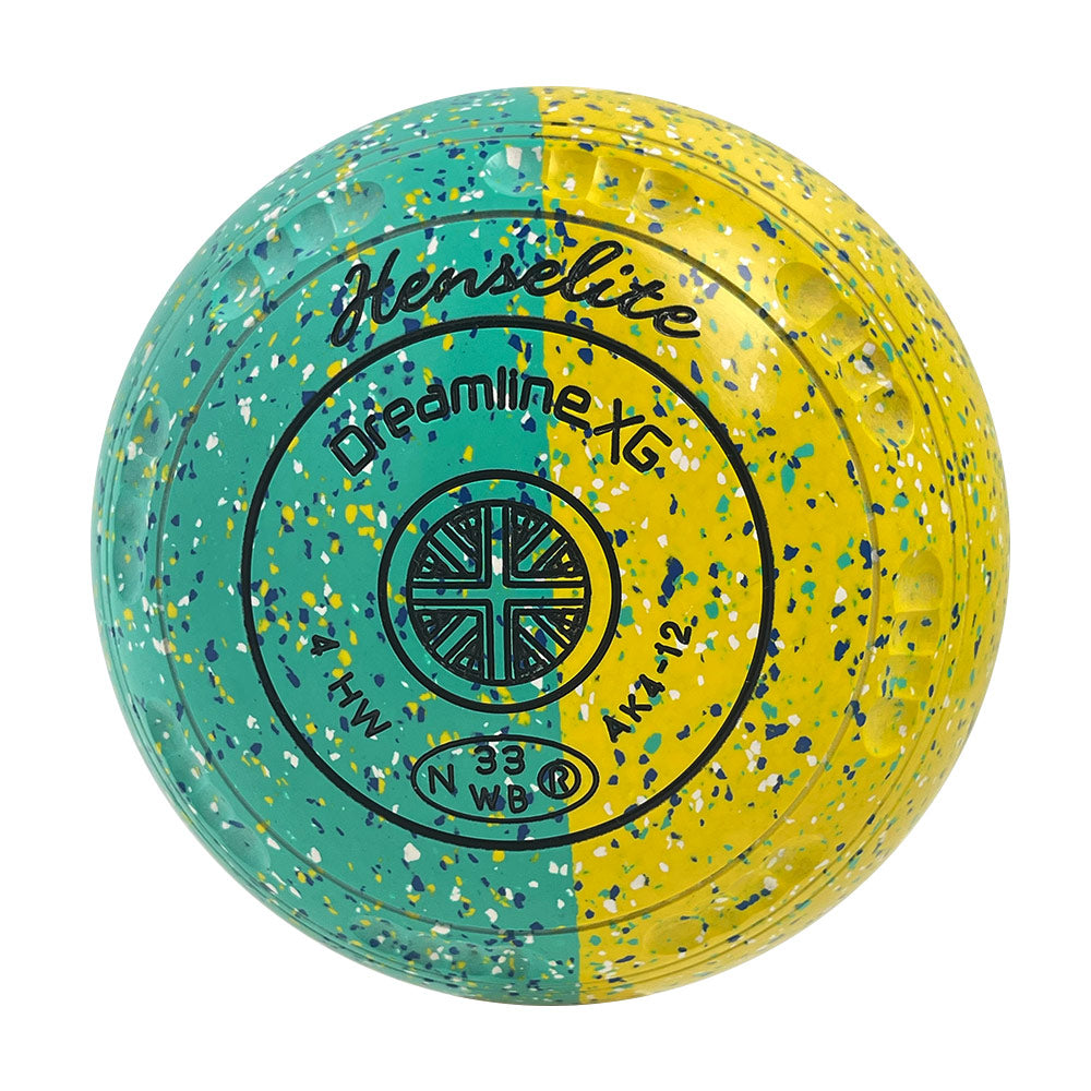 Henselite Dreamline XG Lawn Bowls Size 4 Heavy Gripped - Iconic Duo AK4-12
