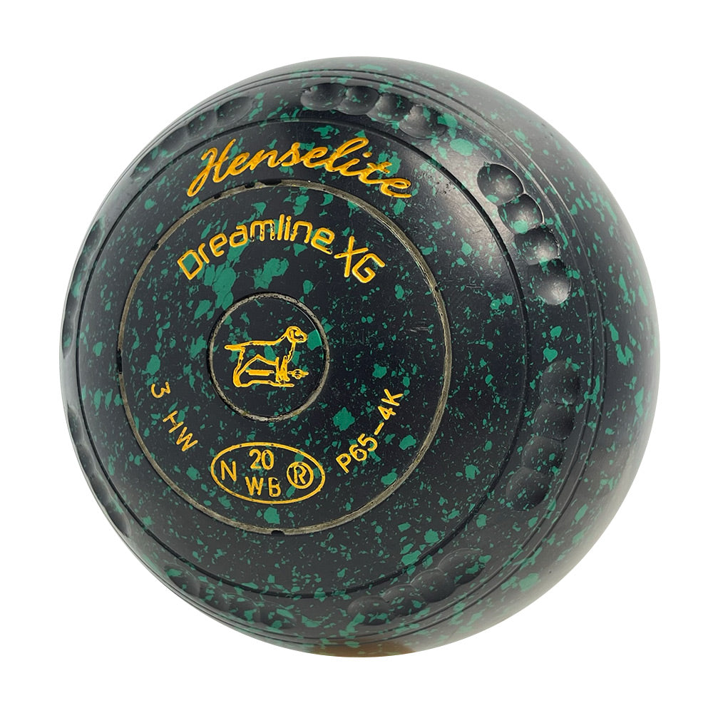 Henselite (Pre-Owned) Dreamline XG Lawn Bowls Size 3 Heavy Gripped - Black/Bottle