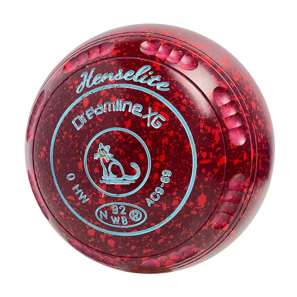 Henselite (World Bowls) Dreamline XG Lawn Bowls Size 0 Heavy Gripped - Ruby Rich AC9-69