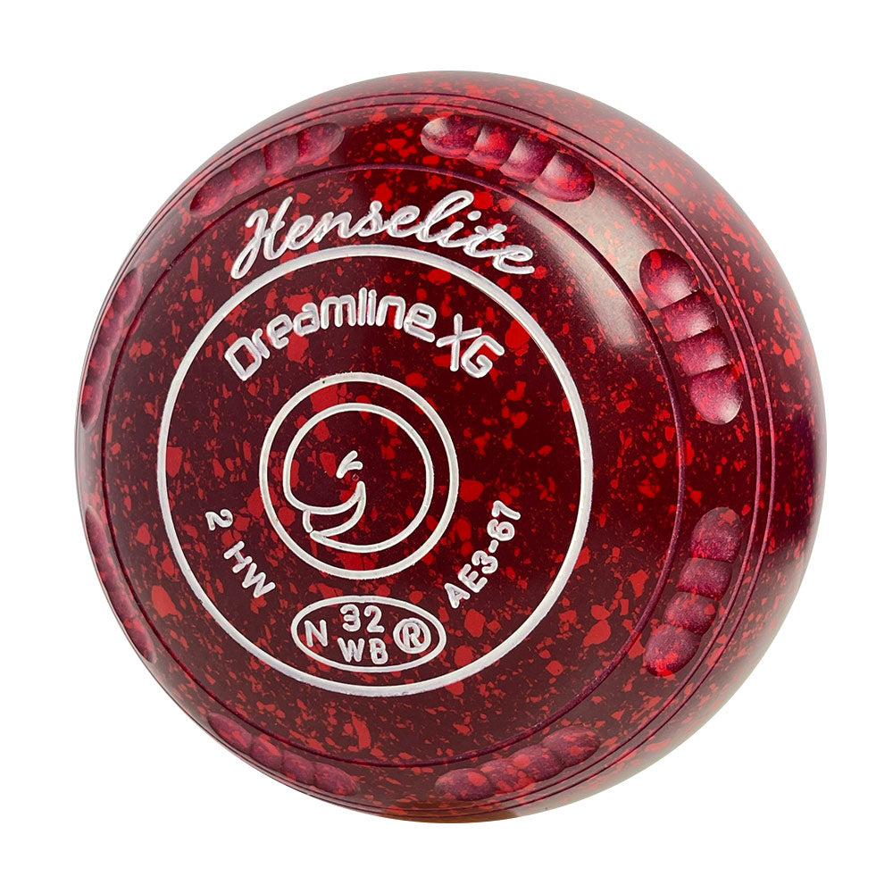 Henselite (World Bowls) Dreamline XG Lawn Bowls Size 2 Heavy Gripped - Ruby Rich AE3-67