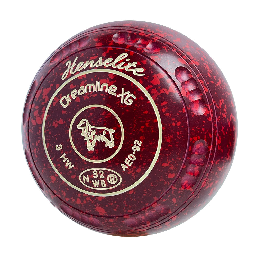 Henselite (World Bowls) Dreamline XG Lawn Bowls Size 3 Heavy Gripped - Ruby Rich AE0-92