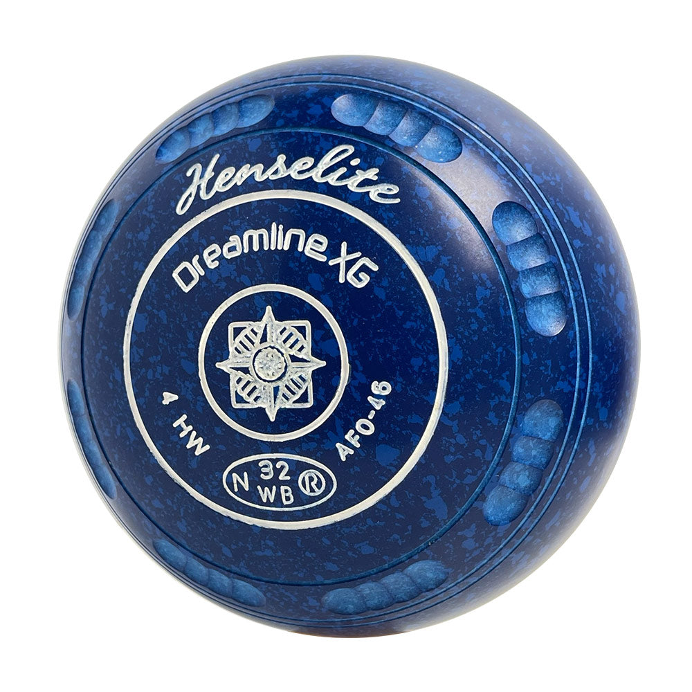 Henselite (World Bowls) Dreamline XG Lawn Bowls Size 4 Heavy Gripped - Denim AF0-46