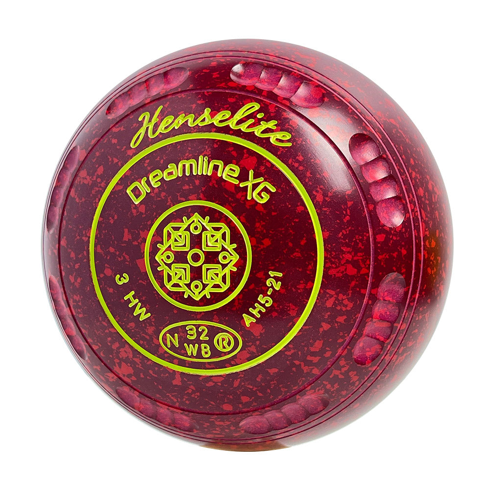 Henselite Dreamline XG Lawn Bowls Size 3 Heavy Gripped - Ruby Rich AH5-21
