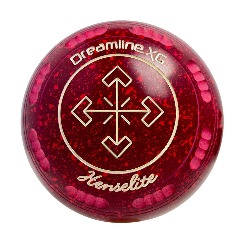 Henselite Dreamline XG Lawn Bowls Size 4 Heavy Gripped - Ruby Rich  BC7-50