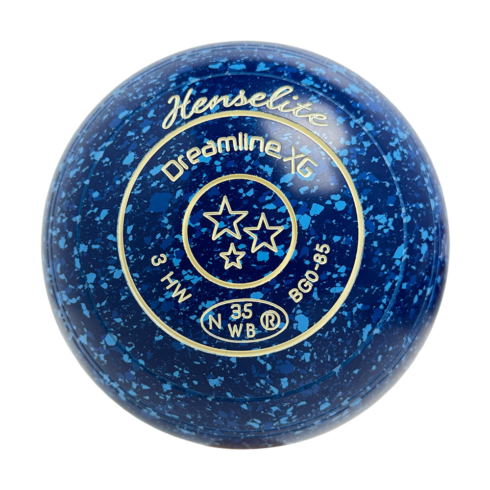 Henselite Dreamline XG Lawn Bowls Size 3 Heavy Non-Gripped - Denim BG0-85