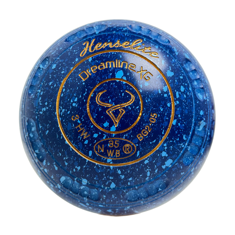 Henselite Dreamline XG Lawn Bowls Size 3 Heavy Gripped - Denim BG2-05