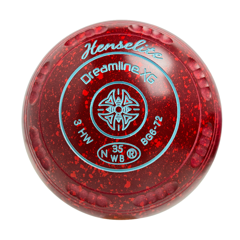 Henselite Dreamline XG Lawn Bowls Size 3 Heavy Gripped - Ruby Rich BG6-72