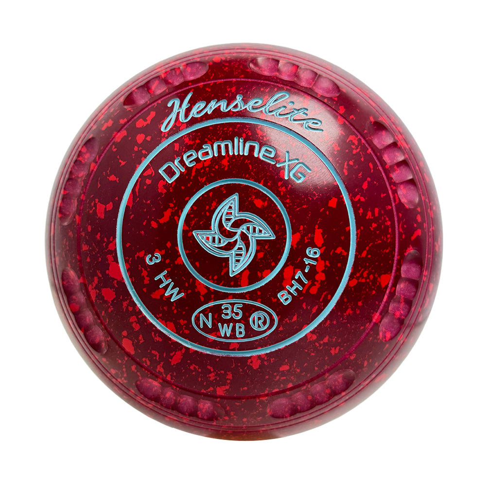 Henselite Dreamline XG Lawn Bowls Size 3 Heavy Gripped Ruby Rich - BH7-16