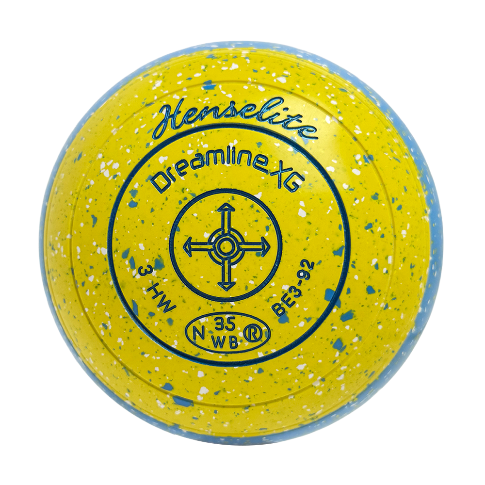 Henselite Dreamline XG Lawn Bowls Size 3 Heavy Gripped - Goldie Slice BE4-52